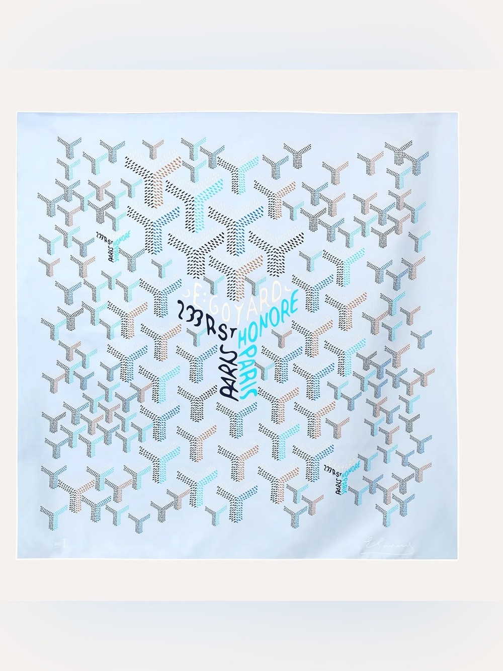 Goyard Limited Edition Polar Blue Scarf